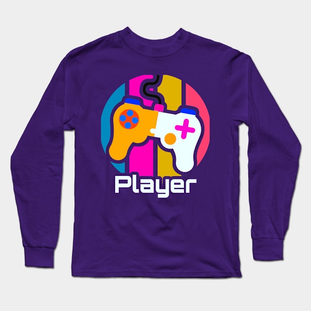 Player - Gamer Gift Long Sleeve T-Shirt by AlondraHanley
